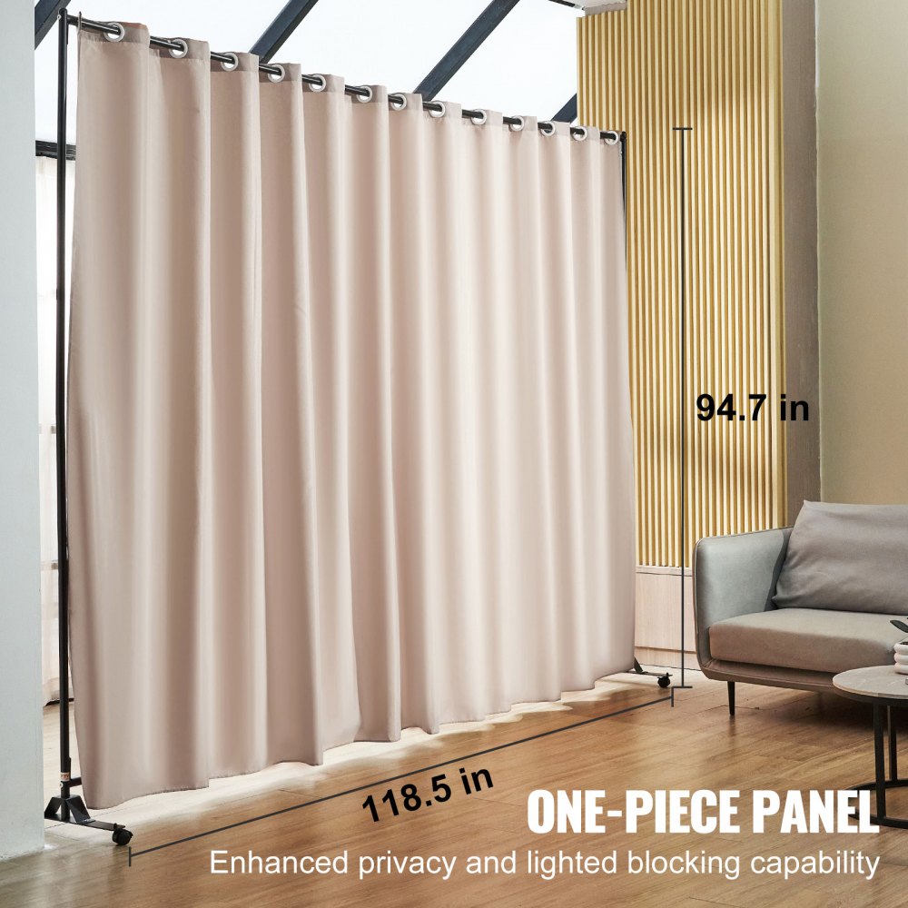 010917911082 - 8ft Tall Portable Fabric Room Divider for Privacy