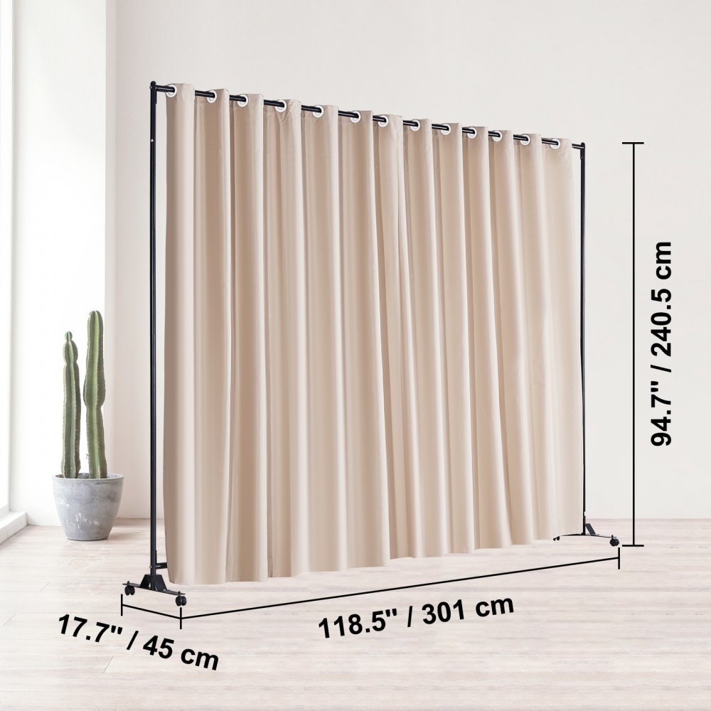 010917911082 - 8ft Tall Portable Fabric Room Divider for Privacy
