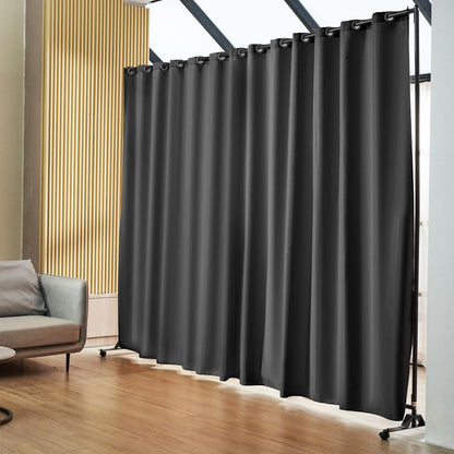 010392944046 - Portable 8ft Light Grey Room Divider for Flexible Spaces