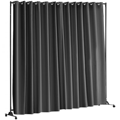 010392944046 - Portable 8ft Light Grey Room Divider for Flexible Spaces
