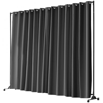 010392944046 - Portable 8ft Light Grey Room Divider for Flexible Spaces