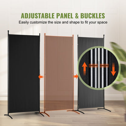 010726167934 - 6.1 ft Portable Room Divider with Opaque Polyester Fabric