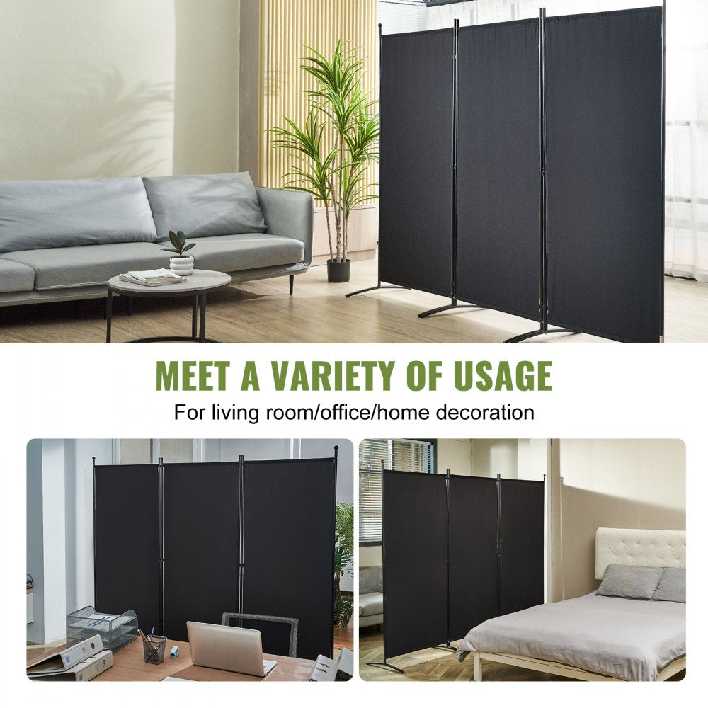 010726167934 - 6.1 ft Portable Room Divider with Opaque Polyester Fabric