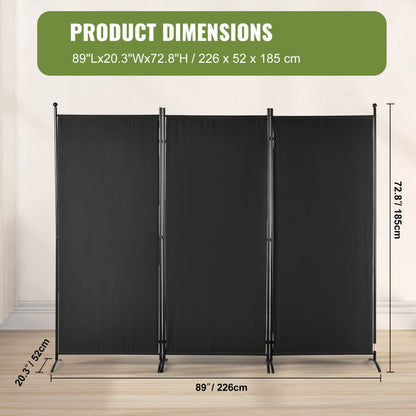 010726167934 - 6.1 ft Portable Room Divider with Opaque Polyester Fabric