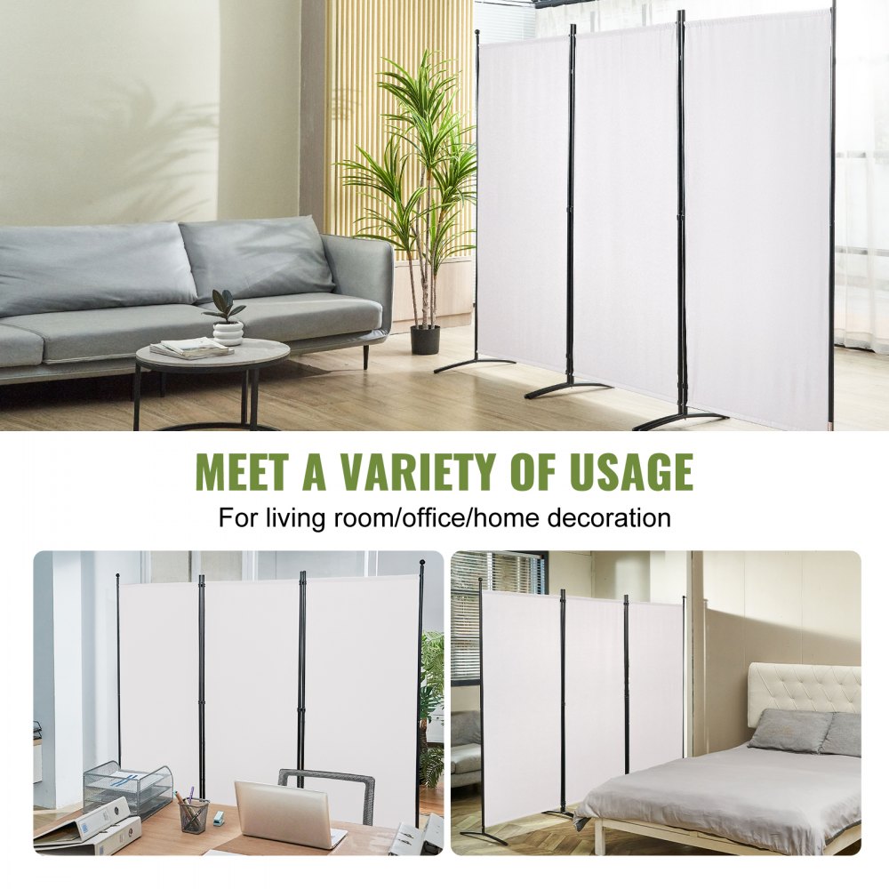 010251322354 - 6.1 ft Non-Transparent Room Divider with 3 Panels
