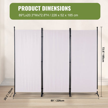 010251322354 - 6.1 ft Non-Transparent Room Divider with 3 Panels