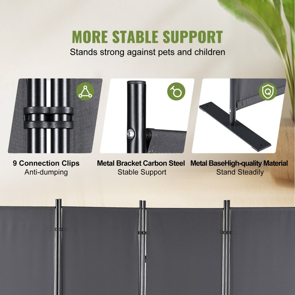 010181896767 - 5.6ft Freestanding Room Divider for Privacy and Mobility