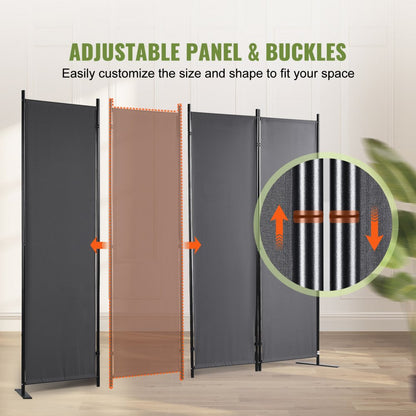 010181896767 - 5.6ft Freestanding Room Divider for Privacy and Mobility