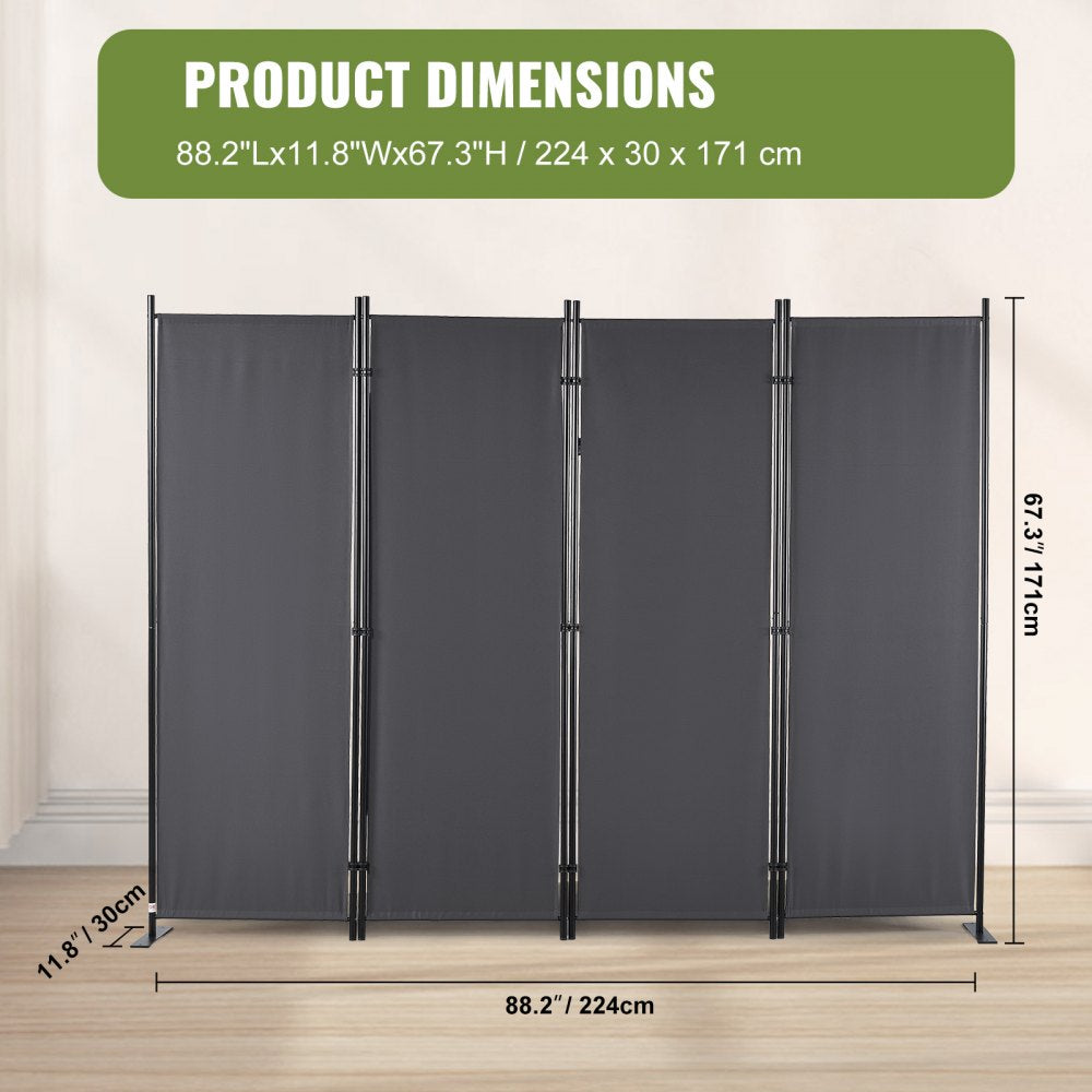 010181896767 - 5.6ft Freestanding Room Divider for Privacy and Mobility
