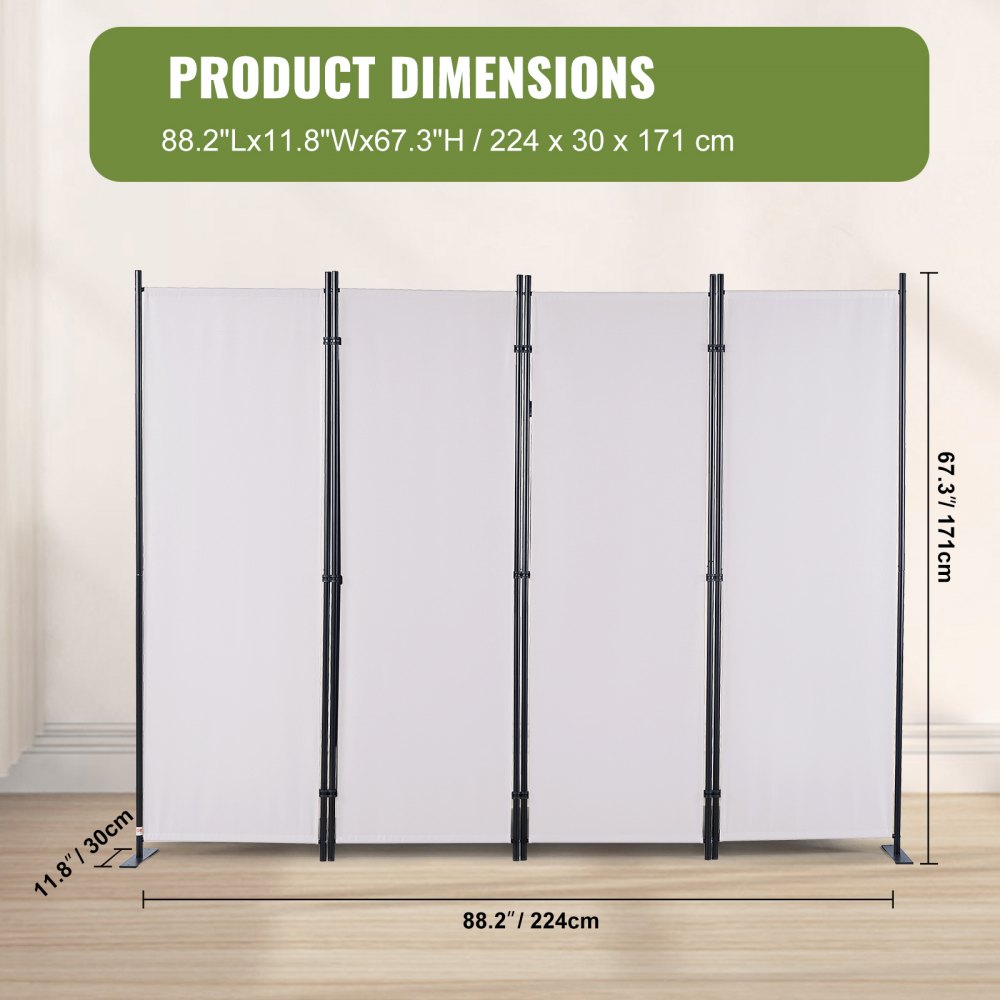 010773572114 - Privacy Room Divider 88.2" x 67.3" Durable Fabric