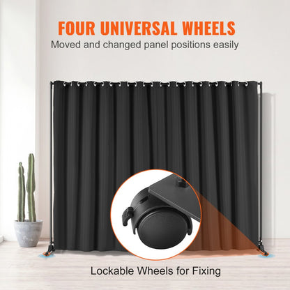 010774550249 - Portable 8ft Room Divider with Wheels for Easy Setup