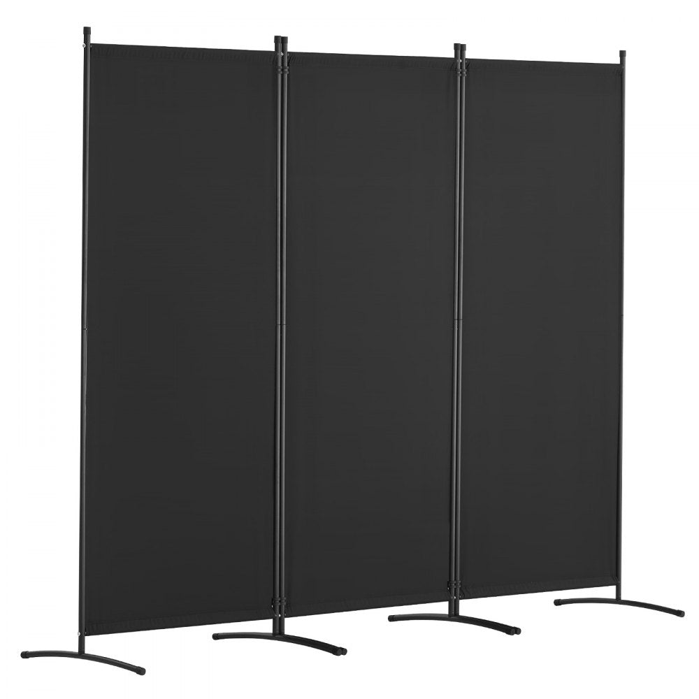 PFTSTGHS07 - 3-Panel Adjustable Room Divider, 89.8x72.4 in, Black Polyester