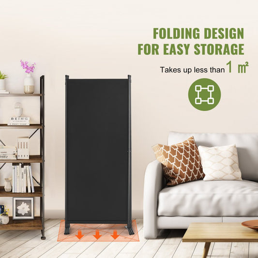 PFTSTGHS07 - 3-Panel Adjustable Room Divider, 89.8x72.4 in, Black Polyester