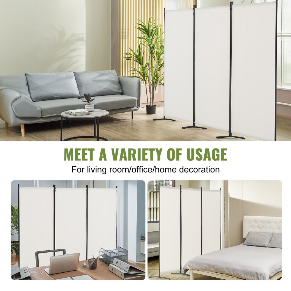 PFTSTGMS09 - VEVOR 89.8in Folding Privacy Screen with Durable Polyester Fabric