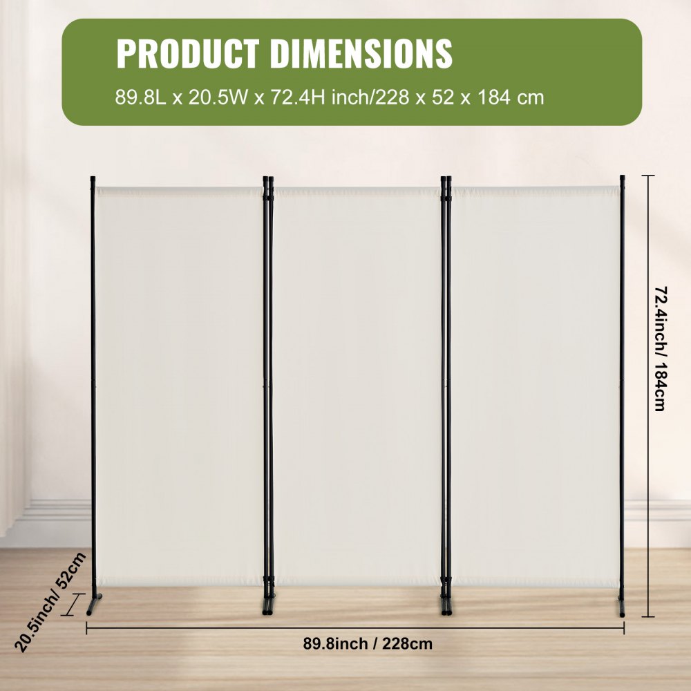 PFTSTGMS09 - VEVOR 89.8in Folding Privacy Screen with Durable Polyester Fabric