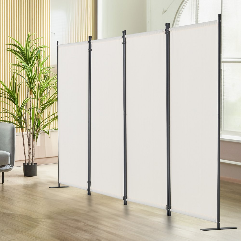 PFFSTGMS12 - 4-Panel 88" Fabric Room Divider with Sturdy Steel Frame