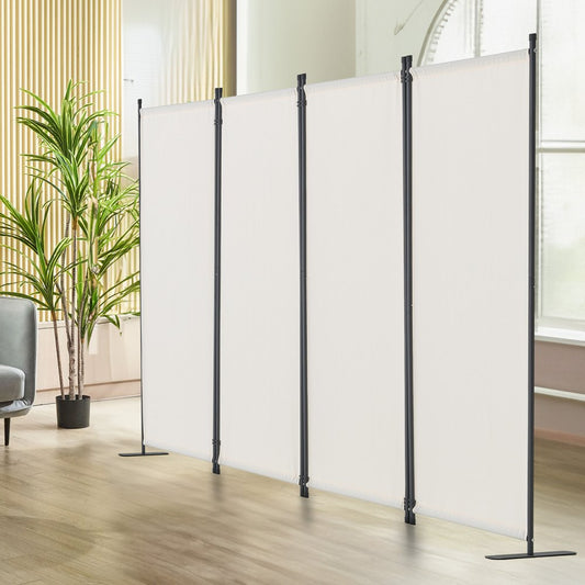 PFFSTGMS12 - 4-Panel 88" Fabric Room Divider with Sturdy Steel Frame