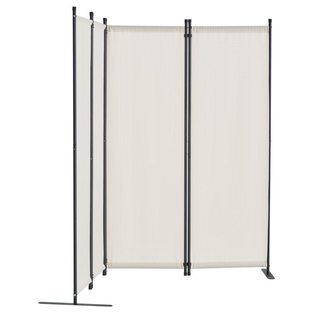 PFFSTGMS12 - 4-Panel 88" Fabric Room Divider with Sturdy Steel Frame