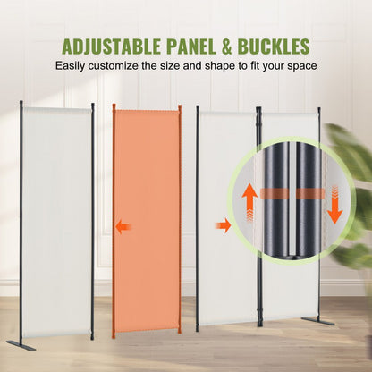 PFFSTGMS12 - 4-Panel 88" Fabric Room Divider with Sturdy Steel Frame