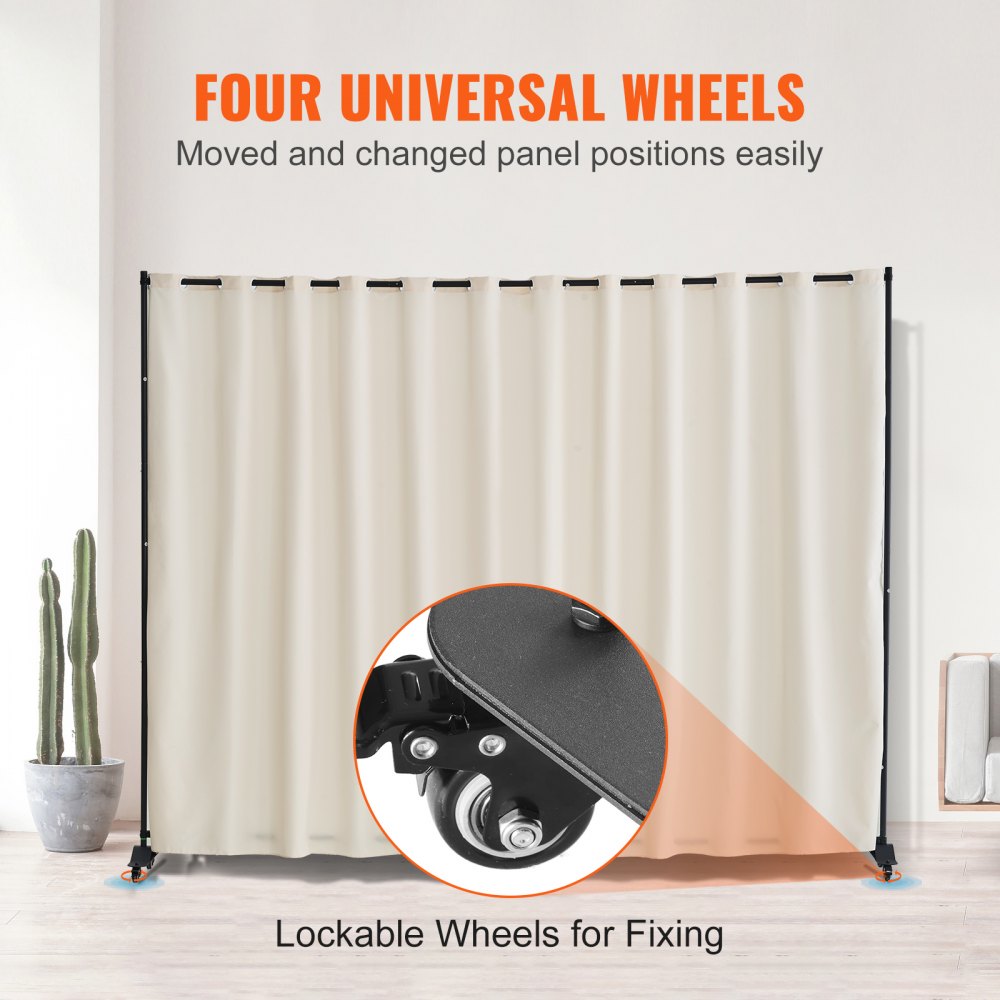 CLDMFGMS01 - VEVOR 121.5" Beige Room Divider with Wheels