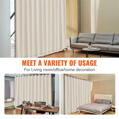 CLDMFGMS01 - VEVOR 121.5" Beige Room Divider with Wheels