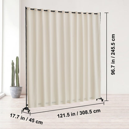 CLDMFGMS01 - VEVOR 121.5" Beige Room Divider with Wheels