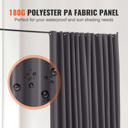 CLDMFGSH03 - 121.5" Portable Room Divider with Wheels and Sturdy Metal Frame