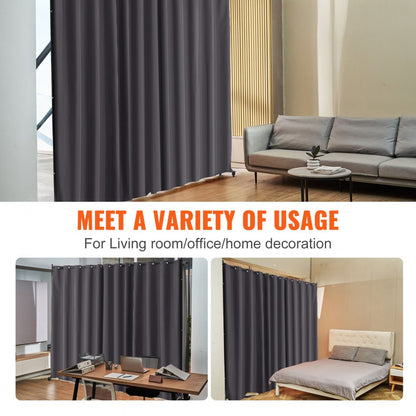 CLDMFGSH03 - 121.5" Portable Room Divider with Wheels and Sturdy Metal Frame