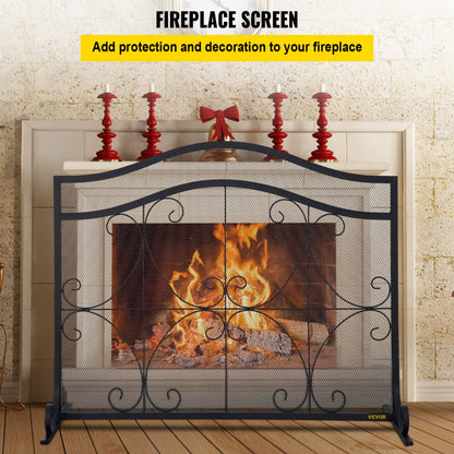 VV-BLPF-38inFS - Decorative 38" Fireplace Screen with Double Door Design