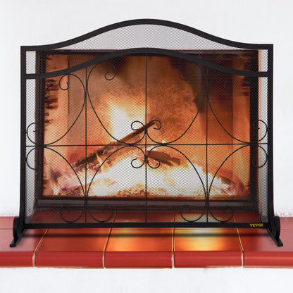 VV-BLPF-38inFS - Decorative 38" Fireplace Screen with Double Door Design