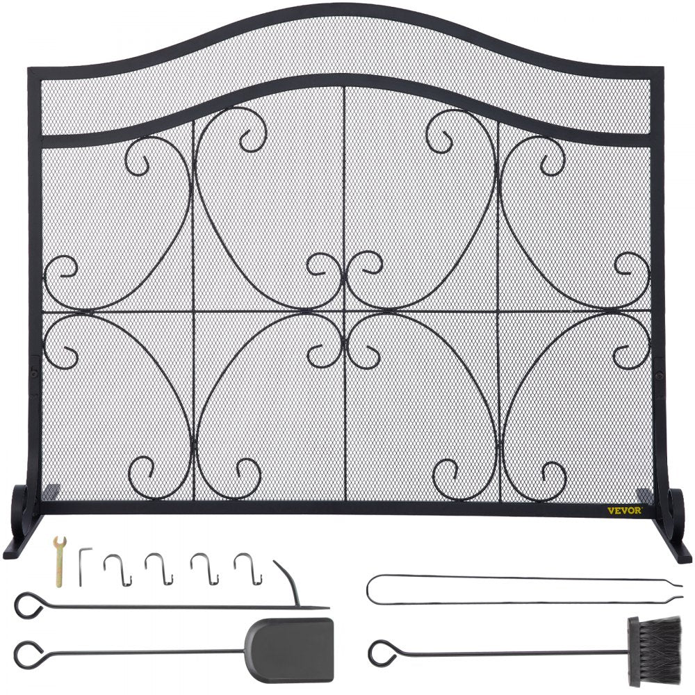 VV-BLPF-38inFS - Decorative 38" Fireplace Screen with Double Door Design