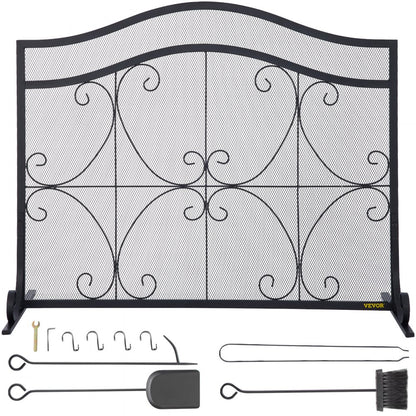 VV-BLPF-38inFS - Decorative 38" Fireplace Screen with Double Door Design