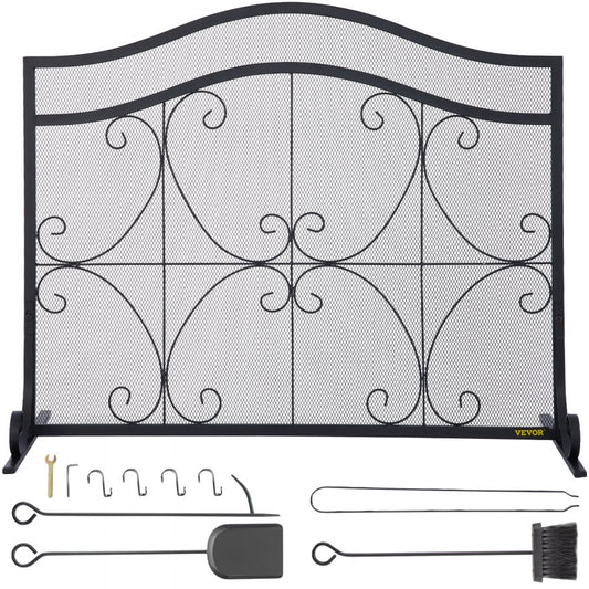 VV-BLPF-38inFS - Decorative 38" Fireplace Screen with Double Door Design