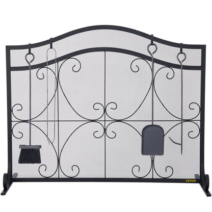 VV-BLPF-38inFS - Decorative 38" Fireplace Screen with Double Door Design