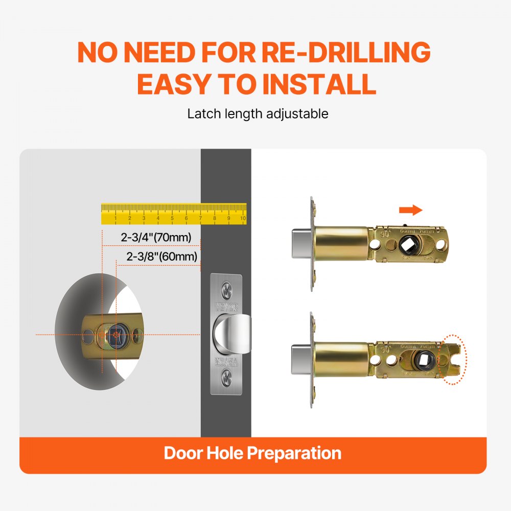 3683+D101 - Durable Satin Nickel Deadbolt Locksets for 1-3/4" Thick Doors