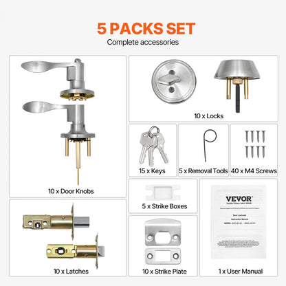 3683+D101 - Durable Satin Nickel Deadbolt Locksets for 1-3/4" Thick Doors
