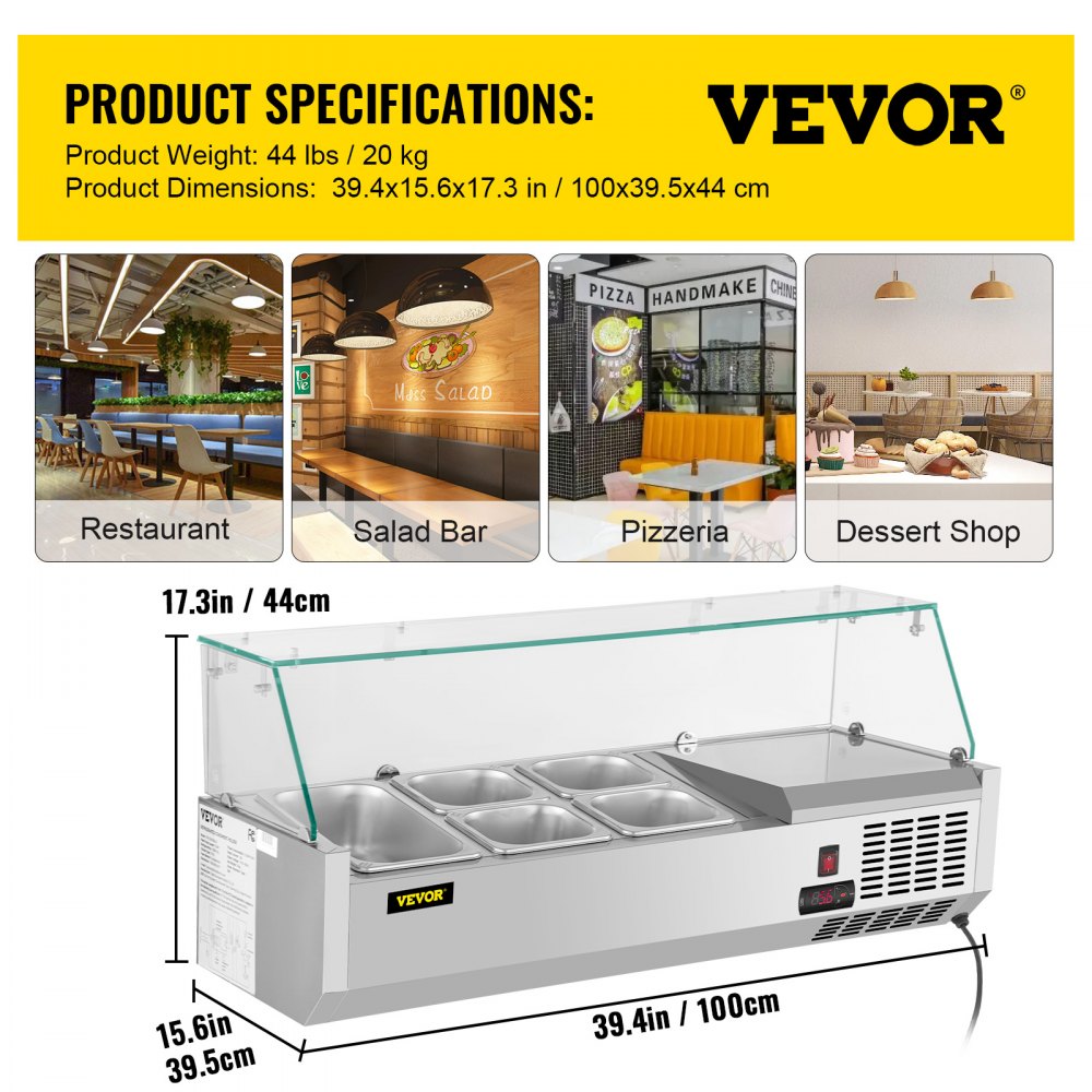 VRX1000/380 - 40-Inch VEVOR Prep Station with 150W Cooling System