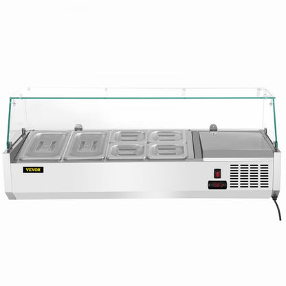 VRX1200/380 - 48-Inch Stainless Steel Refrigerated Prep Station with 6 Food Pans