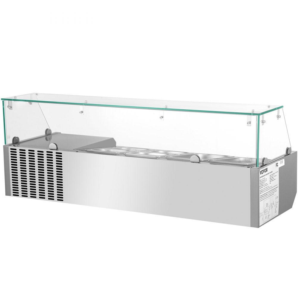 VRX1200/380 - 48-Inch Stainless Steel Refrigerated Prep Station with 6 Food Pans