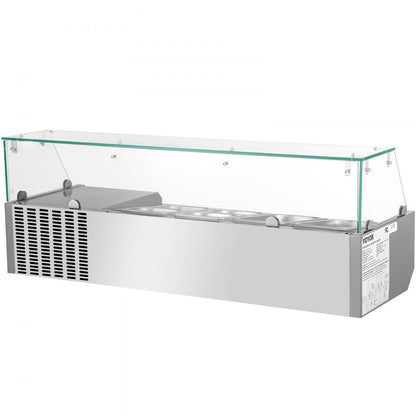 VRX1200/380 - 48-Inch Stainless Steel Refrigerated Prep Station with 6 Food Pans