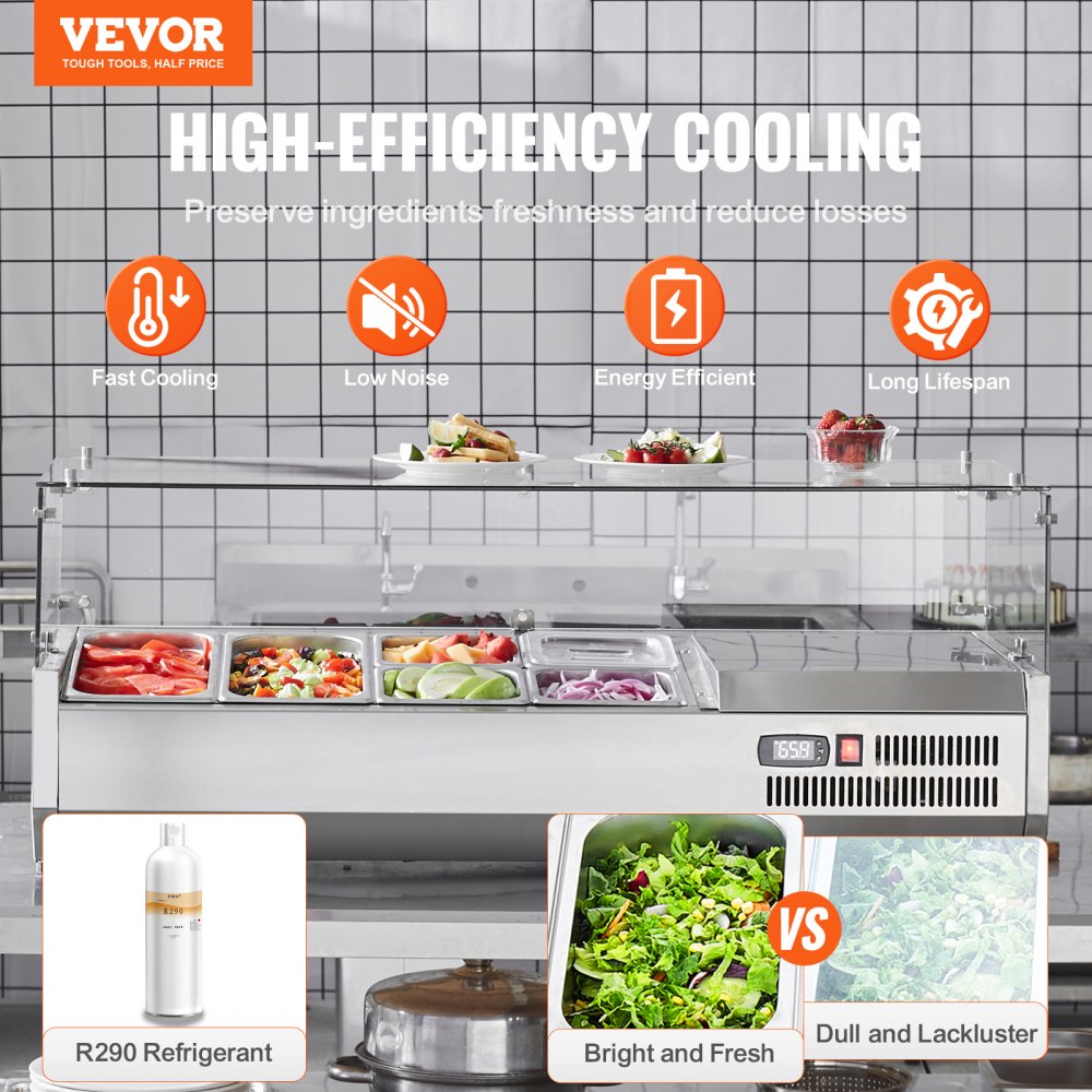 E48TW - Stainless Steel Refrigerated Prep Station with Modular Tray System
