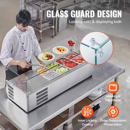 E48TW - Stainless Steel Refrigerated Prep Station with Modular Tray System