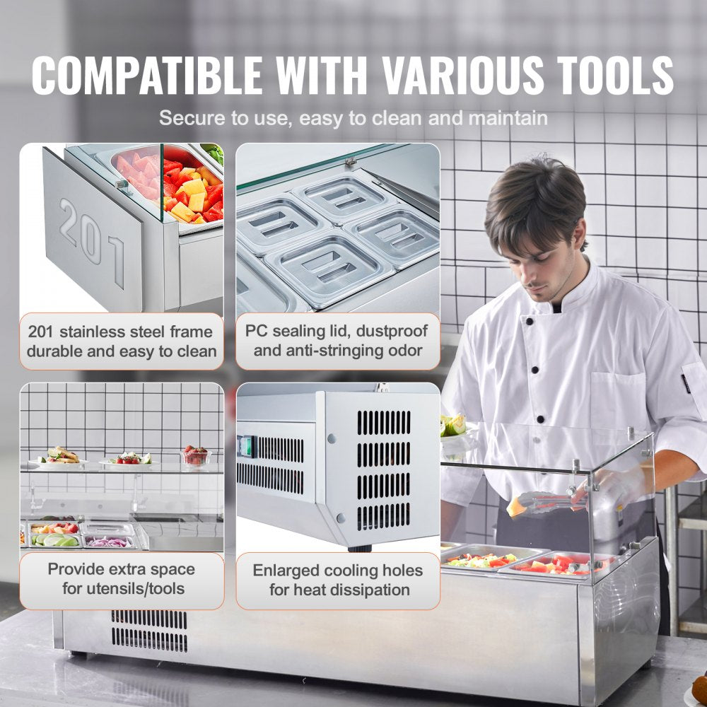 E48TW - Stainless Steel Refrigerated Prep Station with Modular Tray System