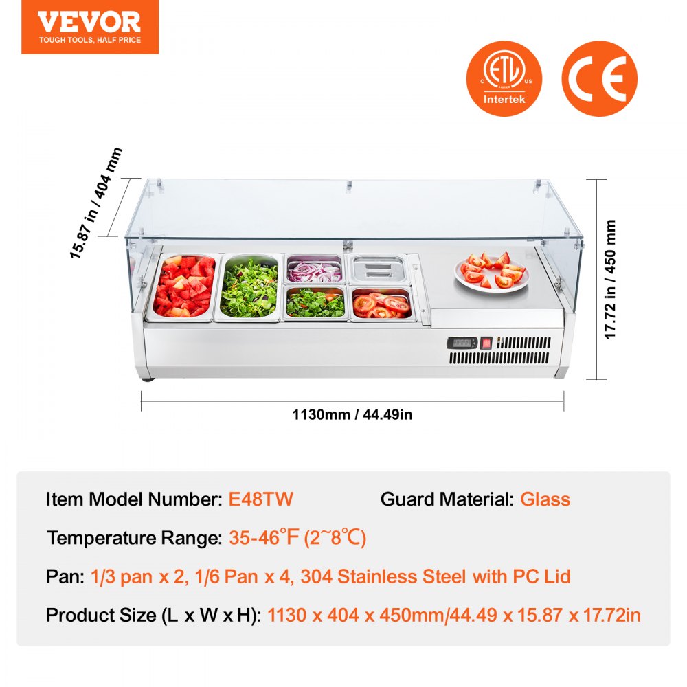 E48TW - Stainless Steel Refrigerated Prep Station with Modular Tray System