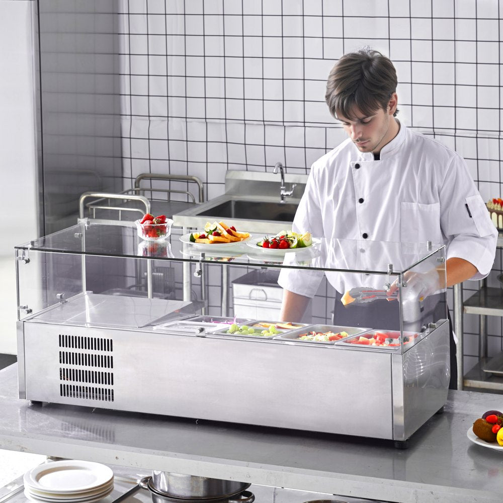 E48TW - Stainless Steel Refrigerated Prep Station with Modular Tray System