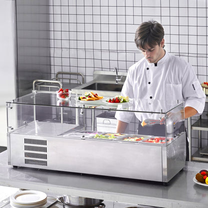 E48TW - Stainless Steel Refrigerated Prep Station with Modular Tray System