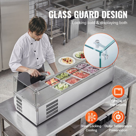 E55TW - 140W Refrigerated Sandwich Prep Station with Modular Tray System