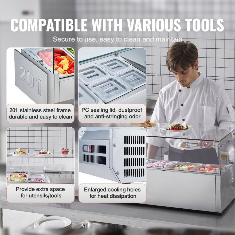 E55TW - 140W Refrigerated Sandwich Prep Station with Modular Tray System