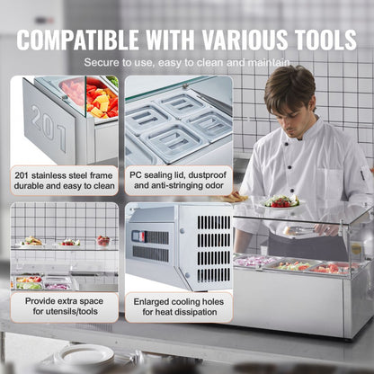 E55TW - 140W Refrigerated Sandwich Prep Station with Modular Tray System