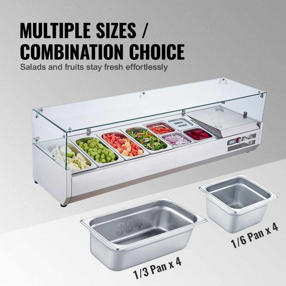 E60TW - Commercial Refrigerated Condiment Prep Station with 8 Pans